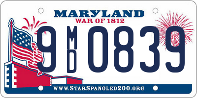 MD license plate 9MD0839