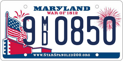 MD license plate 9MD0850