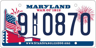 MD license plate 9MD0870