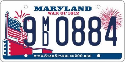 MD license plate 9MD0884