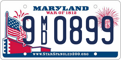 MD license plate 9MD0899