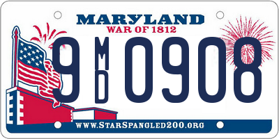 MD license plate 9MD0908