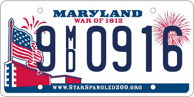 MD license plate 9MD0916