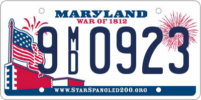 MD license plate 9MD0923