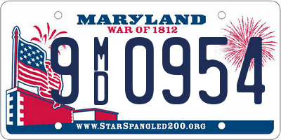 MD license plate 9MD0954