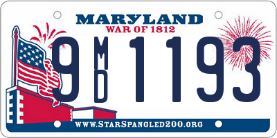 MD license plate 9MD1193