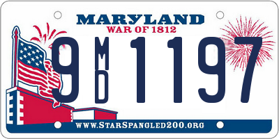 MD license plate 9MD1197