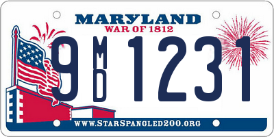 MD license plate 9MD1231