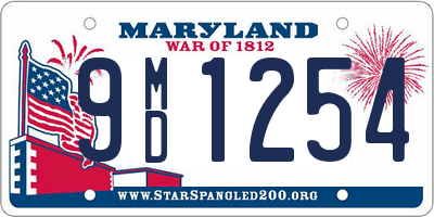 MD license plate 9MD1254