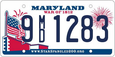 MD license plate 9MD1283