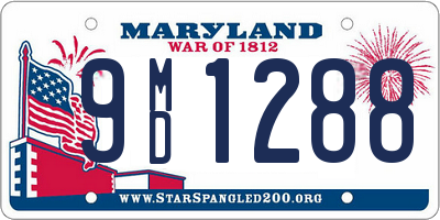 MD license plate 9MD1288