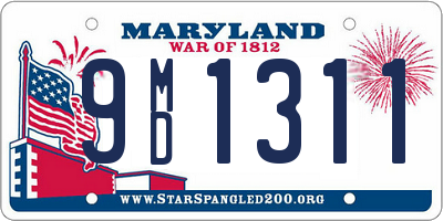 MD license plate 9MD1311