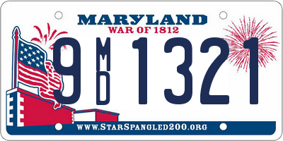 MD license plate 9MD1321