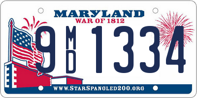 MD license plate 9MD1334