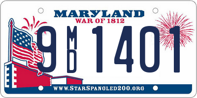 MD license plate 9MD1401