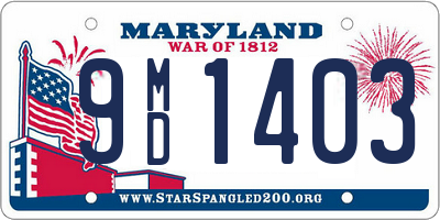 MD license plate 9MD1403