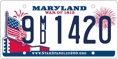 MD license plate 9MD1420