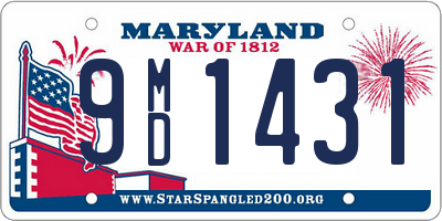 MD license plate 9MD1431