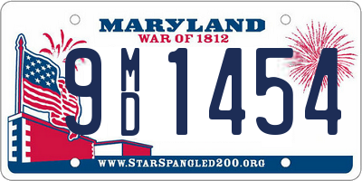 MD license plate 9MD1454