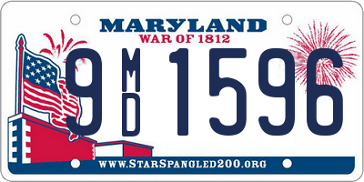 MD license plate 9MD1596