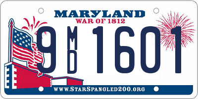 MD license plate 9MD1601