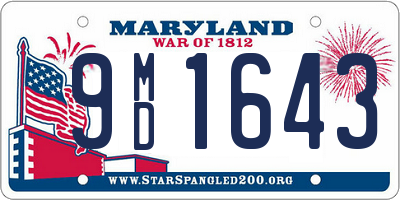 MD license plate 9MD1643