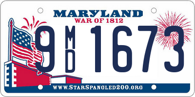 MD license plate 9MD1673