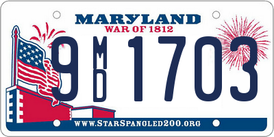 MD license plate 9MD1703