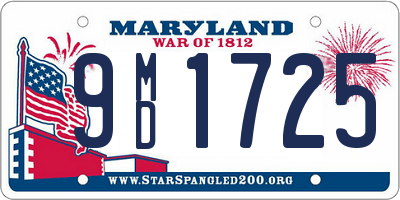 MD license plate 9MD1725