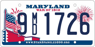 MD license plate 9MD1726