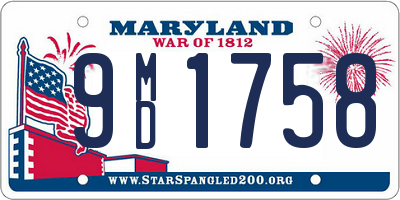 MD license plate 9MD1758