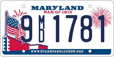 MD license plate 9MD1781