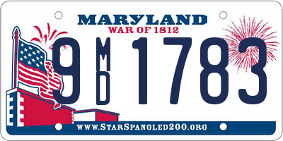 MD license plate 9MD1783