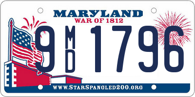 MD license plate 9MD1796