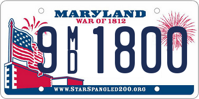 MD license plate 9MD1800