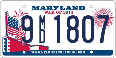 MD license plate 9MD1807