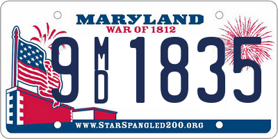 MD license plate 9MD1835