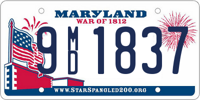 MD license plate 9MD1837