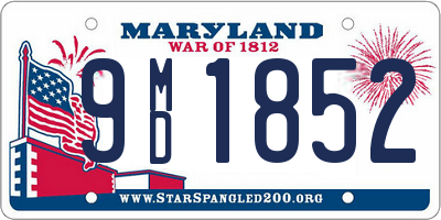 MD license plate 9MD1852