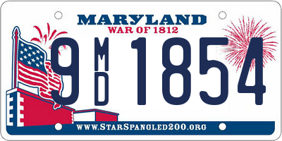 MD license plate 9MD1854