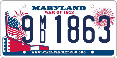 MD license plate 9MD1863