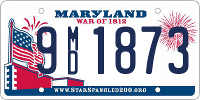 MD license plate 9MD1873