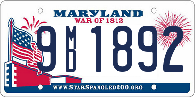 MD license plate 9MD1892