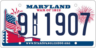 MD license plate 9MD1907