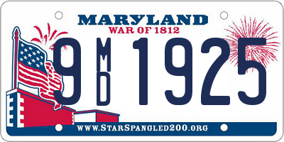 MD license plate 9MD1925