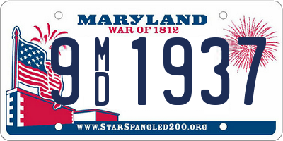 MD license plate 9MD1937