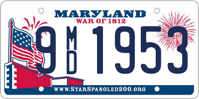 MD license plate 9MD1953