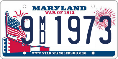 MD license plate 9MD1973