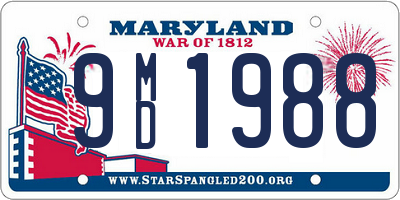 MD license plate 9MD1988