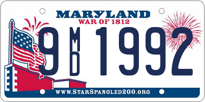 MD license plate 9MD1992